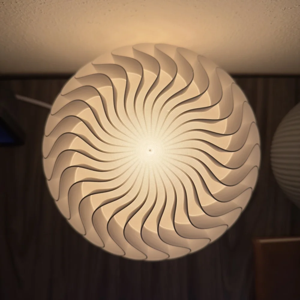 Marea - Lámpara esférica con aletas ordenadas - 220mm - sin soportes - E27 — Imagen 3